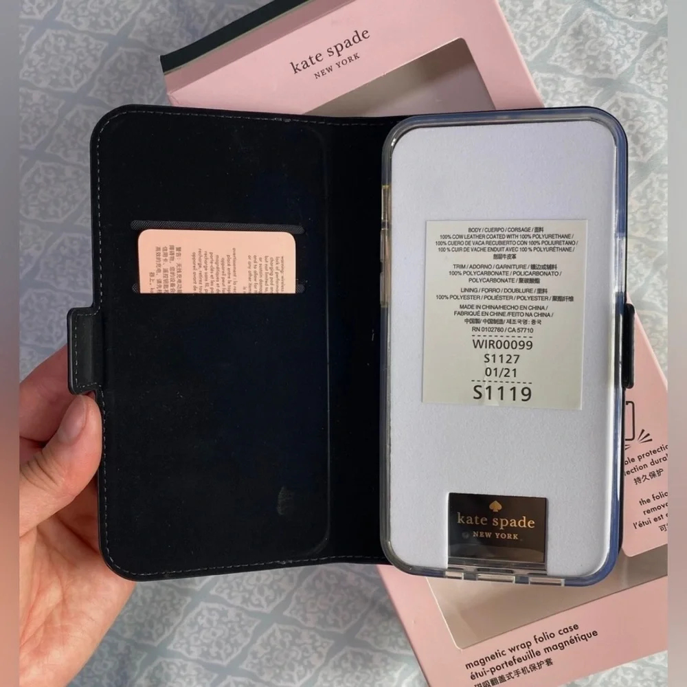 Kate Spade Staci Leather Magnetic Wrap Folio IPhone 12 Phone Case